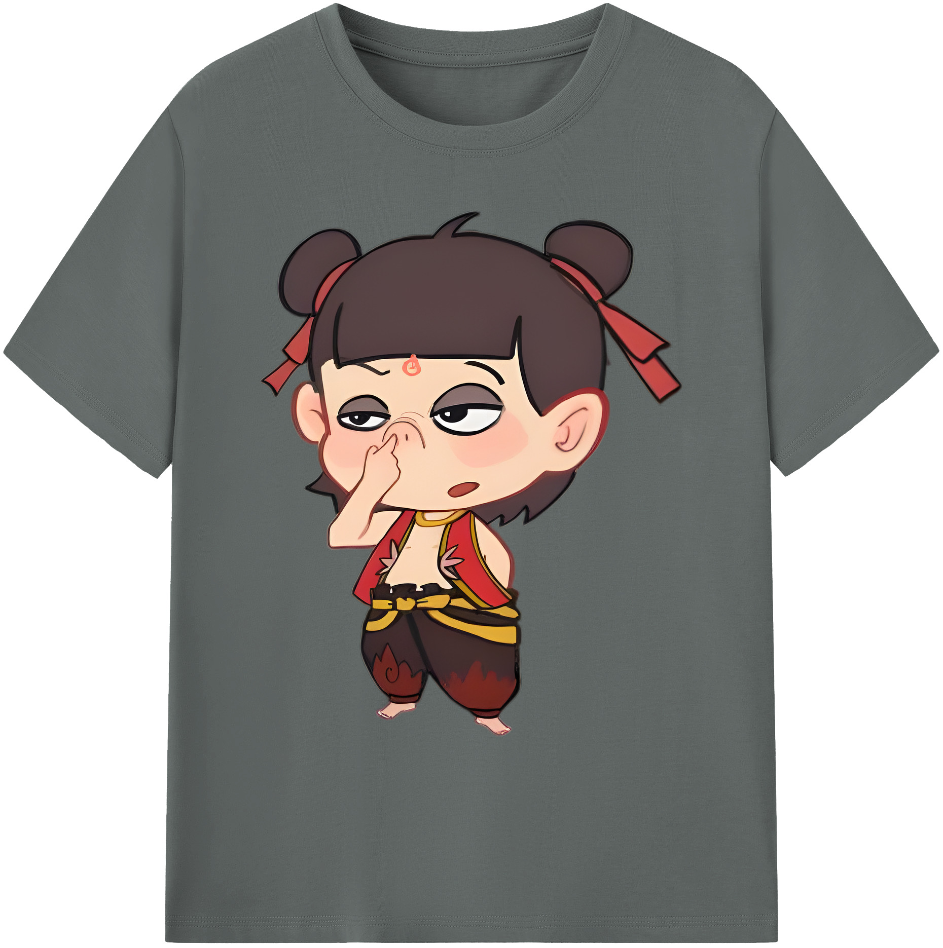 （画像用） Ne Zha 2 ナタ 魔童の大暴れ 綿100％ メンズ半袖Tシャツ｜肌触りやわらか＆通気性